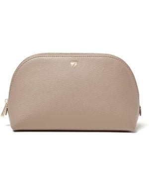 Aspinal of London Klassischer Make-Up-Koffer Aus Weichem Moleskin-Sa - Grau