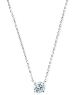Aspinal of London Floating Aquamarine Solitaire Necklace - Metallic