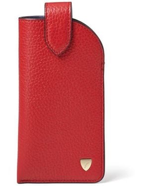 Aspinal of London Glasses Case With Tab - Red
