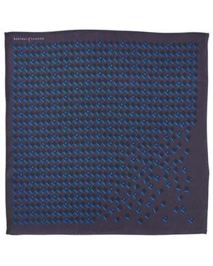 Aspinal of London Pure Silk Pocket Square - Blue