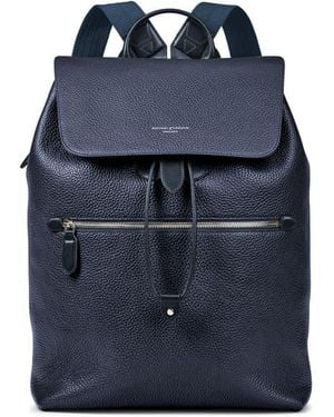 Aspinal of London Reporter-Rucksack Aus Leder - Blue