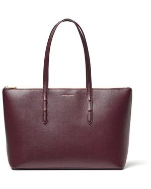 Aspinal of London Zipped Regent Tote - Purple
