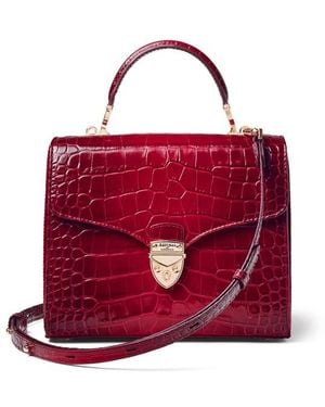 Aspinal of London Mayfair Crocodile Print Bag - Red