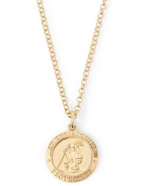 Aspinal of London St Christopher Charm Necklace - Metallic