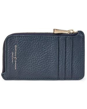 Aspinal of London Zipped Coin & Card Holder - Blue