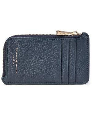 Aspinal of London Zipped Coin & Card Holder - Blue