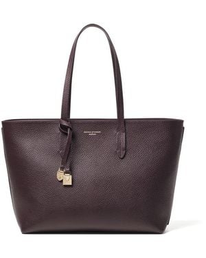 Aspinal of London Zipped East West Tote With Charm - Purple