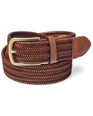 Aspinal of London Woven Leather Belt - Brown