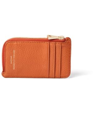 Aspinal of London Zipped Coin & Card Holder - Orange