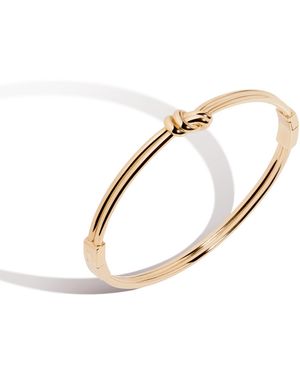 AUrate New York Gold Knot Hinged Bracelet - White