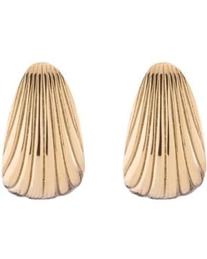 AUrate New York Shell Hinged Hoop Earrings - Metallic