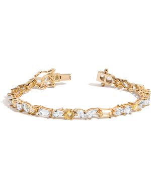 AUrate New York Lab Grown White Sapphire And Canary Mixed Shape Tennis Bracelet - Metallic
