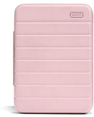 Away Travel Medium Checked Suitcase Tech Case - Pink