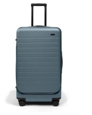 Away Travel Topside Medium Checked Suitcase Trunk - Blue