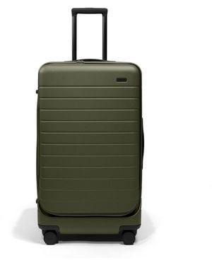 Away Travel Topside Medium Checked Suitcase Trunk - Green