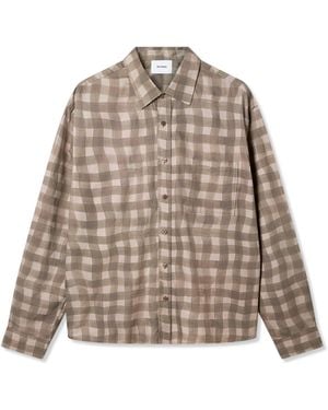 Axel Arigato Distort Gingham Shirt - Natural