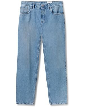 Axel Arigato Relaxed-Fit Cotton-Denim Leather Patch Jeans - Blue