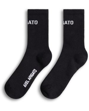 Axel Arigato Stretch Cotton-Blend Logo Socks - Black