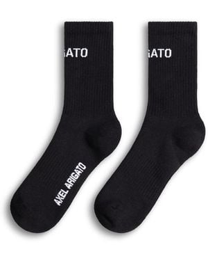 Axel Arigato Stretch Cotton-Blend Logo Socks - Black