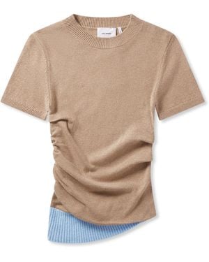 Axel Arigato Ivi Draped Knitted Top - Natural