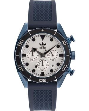 adidas Black Silicone Watch - Blue