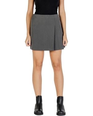 ONLY High-Waisted Plaid Mini Skirt - Black