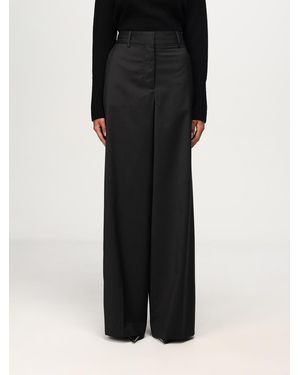 Officine Generale Wide Leg Wool Trousers - Black