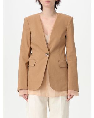 Pinko Relaxed Fit Vneck Blazer - Natural