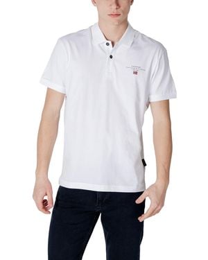 Napapijri Classic Short Sleeve Polo With Button Fastening - White