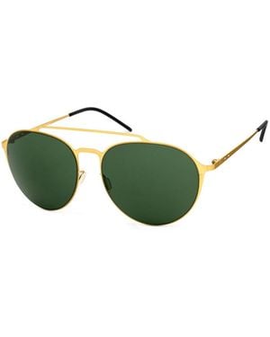 Italia Independent Gold Metal Sunglasses - Green