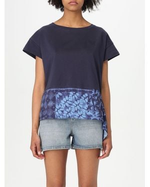 Emporio Armani Relaxed Fit T-Shirt With Graphic Detail And Short Sleeves - Blue