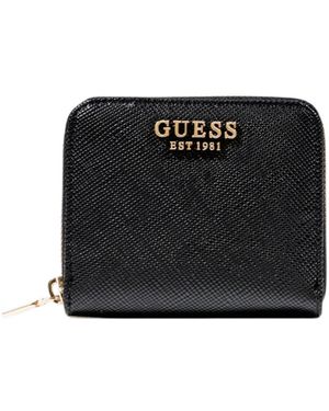 Guess Zip-Around Polyurethane Wallet With Secure Fastening - Black