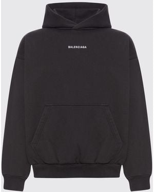 Balenciaga Relaxed Fit Hoodie - Black