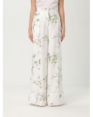 Erdem Botanical Print Wide Leg Trousers - Natural