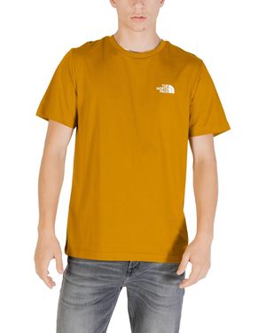 The North Face Printed Short Sleeve Round Neck T-Shirt - Orange