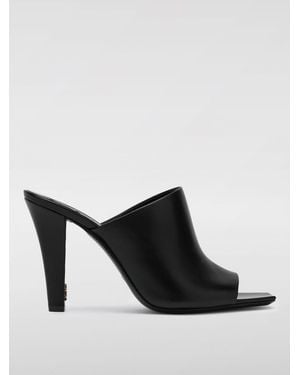 Saint Laurent Leather Squaretoe Heels - Black