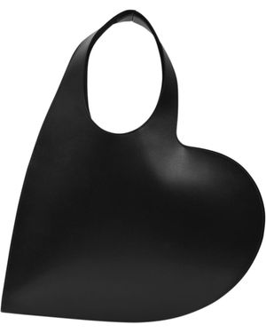Coperni Swipe Heart Leather Tote - Black