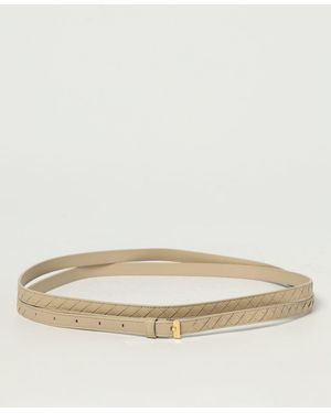 Bottega Veneta Woven Design Adjustable Belt With Buckle Closure - Natural