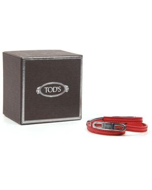 Tod's Double Wrap Leather Bracelet - White