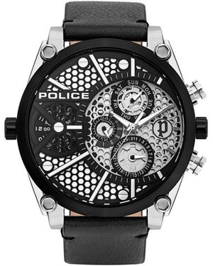 Police Black Leather Watch