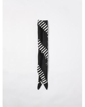 Moschino Silk Scarf And Stripes - White