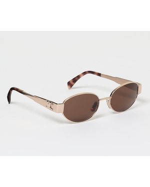 Celine Oval Metal Frame Sunglasses - Natural