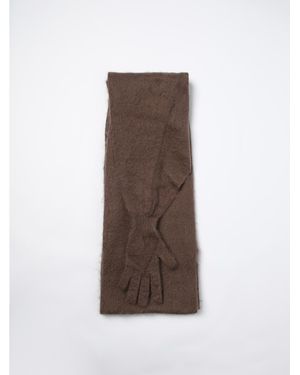 Moschino Mohair Scarf Gloves Set - Brown