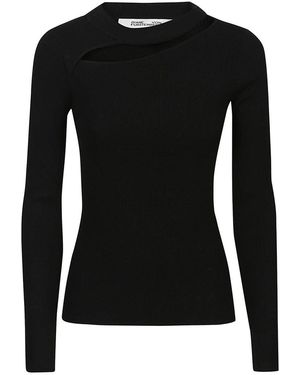 Diane von Furstenberg Long Sleeve Round Neck Knit Jumper - Black