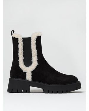 Michael Kors Shearling Trim Ankle Boots - Black