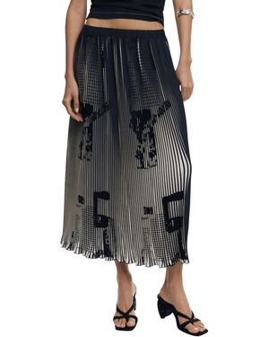 Desigual Printed Polyester Skirt With Machine Washability - Black