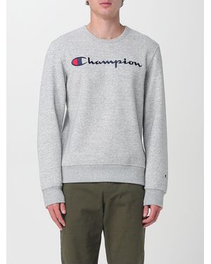Champion Crew Neck Sweatshirt Relaxed-Fit Long Sleeve Pullover Casual - Grey