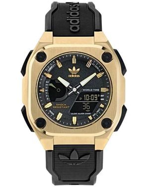 adidas Black Silicone Watch - Metallic