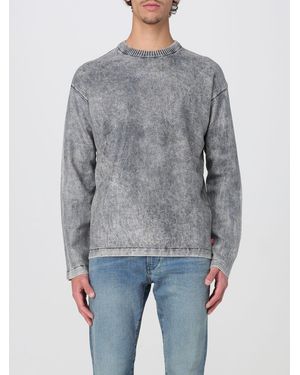 DIESEL Acid Wash Long Sleeve Pullover Jumper - Grey