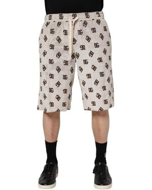 Dolce & Gabbana Logo Print Terry Shorts - Grey